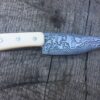 Damascus Mosaic Pattern Skinner Knife with Imitation Ivory Grip - Image 3