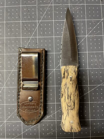 Scottish Highlander Knife Sgian-dubh with Spalted Tamarind Wood Handle, Nickel Silver Pins - Image 2