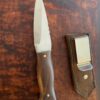 Scottish Highlander Knife Sgian-dubh with Figured Walnut Wood Handle, Brass Pins 890